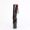 Pleaser CRAZE-1040FH Black-Red Patent Ankle Boots