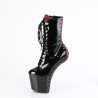 Pleaser CRAZE-1040FH Black-Red Patent Ankle Boots