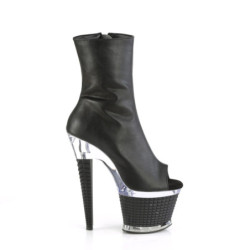 Pleaser SPECTATOR-1012 Black Vegan Leather Transparent