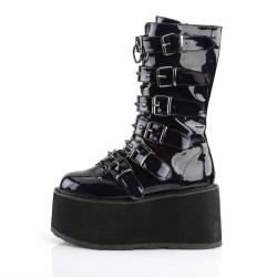 Demonia DAMNED-225 Black Hologram Platform Boots