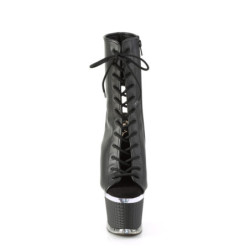 Pleaser SPECTATOR-1016 Black Vegan Leather Transparent