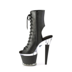Pleaser SPECTATOR-1016 Black Vegan Leather Transparent