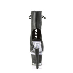 Pleaser SPECTATOR-1016 Black Vegan Leather Transparent