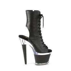 Pleaser SPECTATOR-1016 Black Vegan Leather Transparent