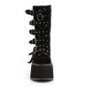 Demonia DAMNED-225 Black Velvet Platform Women Boots
