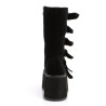 Demonia DAMNED-225 Black Velvet Platform Women Boots