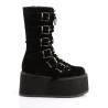 Demonia DAMNED-225 Black Velvet Platform Women Boots