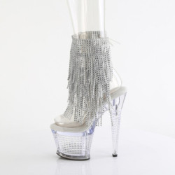 Pleaser SPECTATOR-1017RSF Transparent Silver Ankle Boots