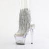 Pleaser SPECTATOR-1017RSF Transparent Silver Ankle Boots