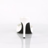 Pleaser CLASSIQUE-01 White Vegan High Heeled Mules