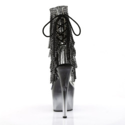 Pleaser ADORE-1017RSFT Transparent Black Ankle Boots