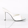 Pleaser CLASSIQUE-01 White Vegan High Heeled Mules