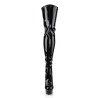 Pleaser DELIGHT-3063 Patent Laced Thigh High Boots