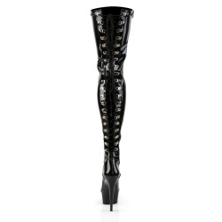 Pleaser DELIGHT-3063 Patent Laced Thigh High Boots