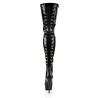 Pleaser DELIGHT-3063 Patent Laced Thigh High Boots
