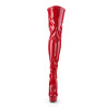 Pleaser DELIGHT-3063 Red Laced Thigh High Boots