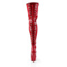 Pleaser DELIGHT-3063 Red Laced Thigh High Boots