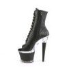 Pleaser SPECTATOR-1021 Black Vegan Leather Transparent
