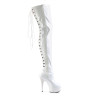 Pleaser DELIGHT-3063 White Laced Thigh High Boots