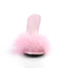Fabulicious CLASSIQUE-01F Rose Vegan Fur Mules Women