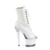 Pleaser SPECTATOR-1021 White Patent Transparent Boots