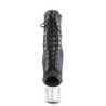 Pleaser SPECTATOR-1021RS Black Vegan Leather Silver