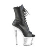 Pleaser SPECTATOR-1021RS Black Vegan Leather Silver