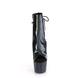 Pleaser BEJEWELED-1018DM-7 Black Hologram Patent Strass