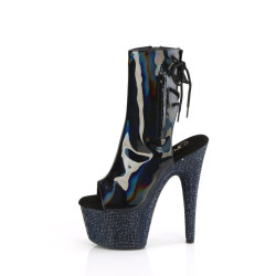 Pleaser BEJEWELED-1018DM-7 Black Hologram Patent Strass