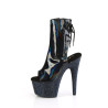 Pleaser BEJEWELED-1018DM-7 Black Hologram Patent Strass