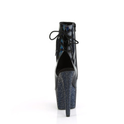 Pleaser BEJEWELED-1018DM-7 Black Hologram Patent Strass