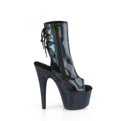 Pleaser BEJEWELED-1018DM-7 Black Hologram Patent Strass