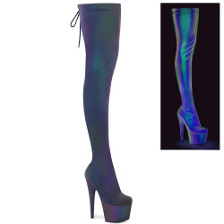 Pleaser ADORE-3008REFL Refllective Stretch Overknee Boots