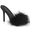 Fabulicious CLASSIQUE-01F Black Vegan Fur Mules Women