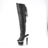 Pleaser SPECTATOR-3019 Black Vegan Laced Overknee Boots