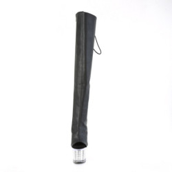 Pleaser SPECTATOR-3019 Black Faxur Laced Overknee Boots