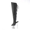 Pleaser SPECTATOR-3019 Black Faxur Laced Overknee Boots