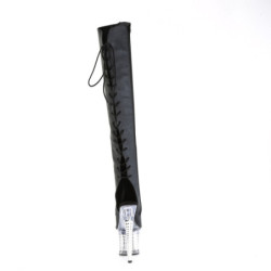 Pleaser SPECTATOR-3019 Black Faxur Laced Overknee Boots