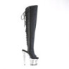 Pleaser SPECTATOR-3019 Black Faxur Laced Overknee Boots