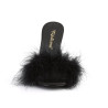 Fabulicious CLASSIQUE-01F Black Vegan Fur Mules Women