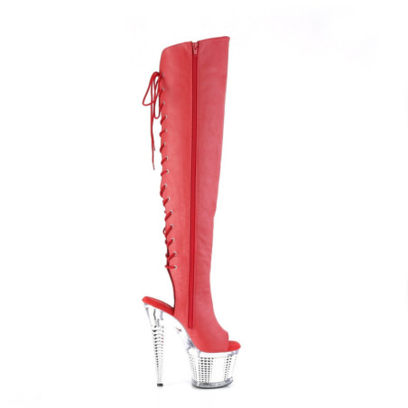 Pleaser CRAZE-3023 Patent Heelless Overknee Boots