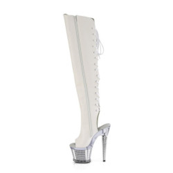 Pleaser CRAZE-3023 Patent Heelless Overknee Boots