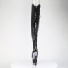 Pleaser SPECTATOR-3030 Black Laced Overknee Boots