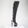 Pleaser SPECTATOR-3030 Black Laced Overknee Boots