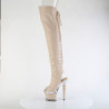 Pleaser SPECTATOR-3030 Nude Vegan Leather Transparent