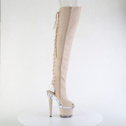 Pleaser SPECTATOR-3030 Nude Vegan Leather Transparent