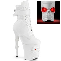Pleaser RAPTURE-1020STR-LT White Vegan Leather Boots