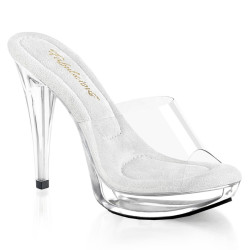 Fabulicious COCKTAIL-501 Transparent High Heeled Mules