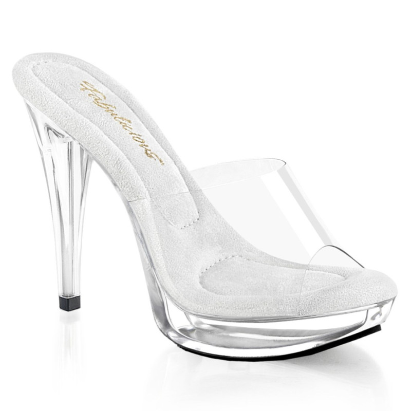 Fabulicious COCKTAIL-501 Transparent High Heeled Mules Fabulicious COCKTAIL-501 Transparent High Heeled Mules