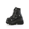 Demonia SHAKER-66 Black Vegan Platform Wedge Ankle Boots